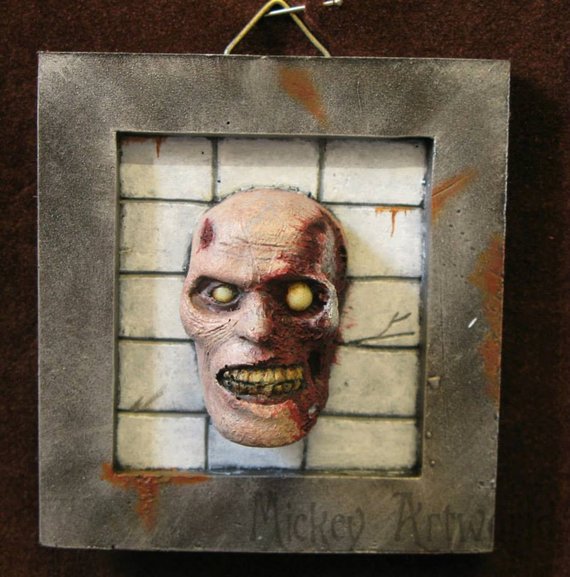 Mini trophée ou cadre de zombie par Mickey Artworld